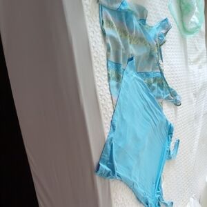 Blue and Green Sheer Cover-Up Set